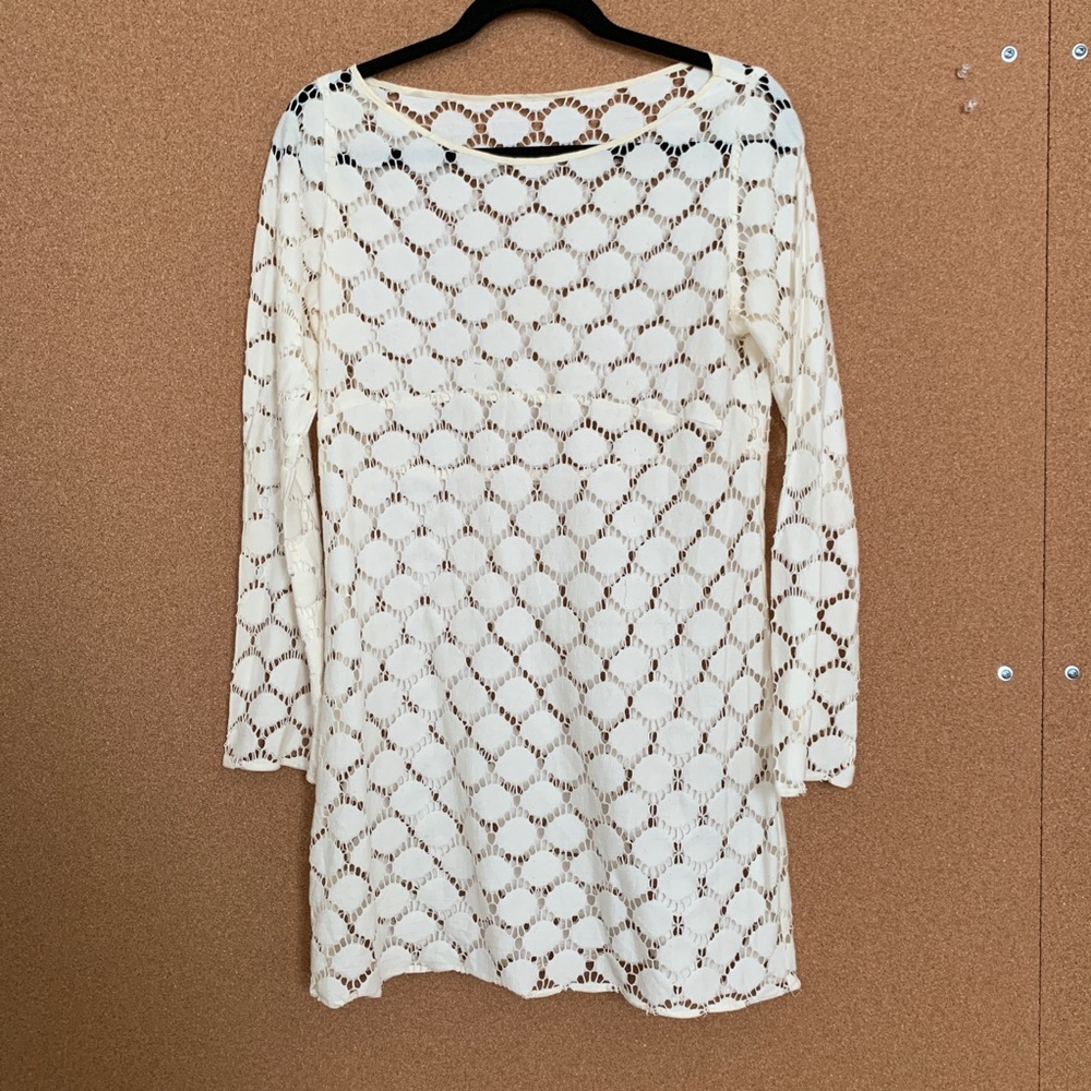 Vintage crochet dress with bell sleeves